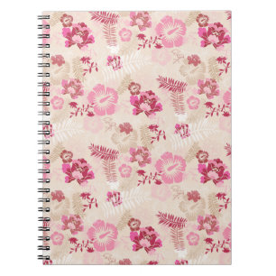 Cute pink modern flowers pattern High-Top sneakers Notebook