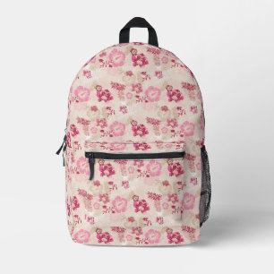 Cute pink modern flowers pattern High-Top sneakers Printed Backpack