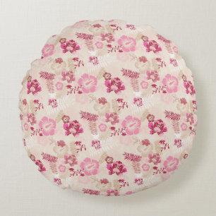 Cute pink modern flowers pattern High-Top sneakers Round Cushion