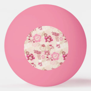 Cute pink modern flowers pattern ping pong ball