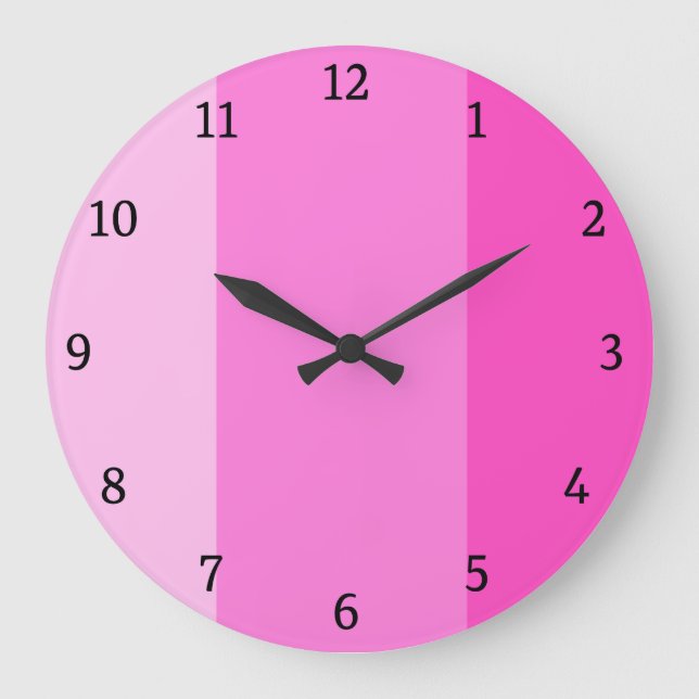 Cute Pink modern  Large Clock (Front)