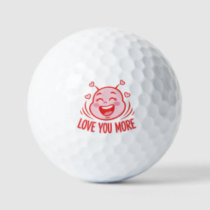 Cute Pink Monster Love You More Art Golf Balls