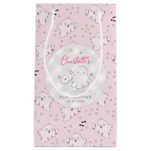 Cute Pink Mum and Baby Ghost Baby Shower Small Gift Bag