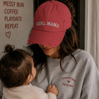 Cute Pink Mum Hat for Mothers of Daughters
