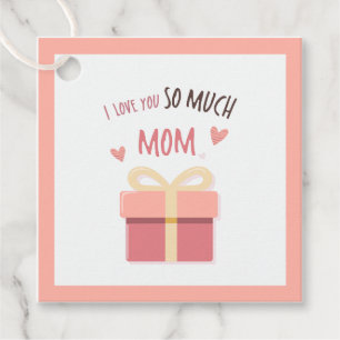 Cute Pink Mum square Gift Tag for Mother’s Day