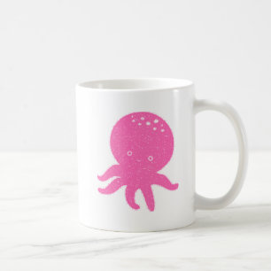 Cute Pink Octopus Old Print Coffee Mug