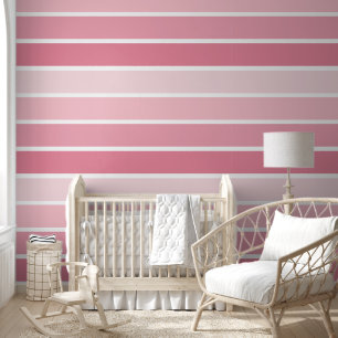 Cute Pink Ombre Striped Pattern Wallpaper