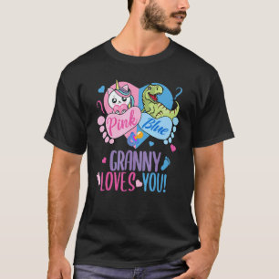 Cute Pink or Blue GRANNY Loves You Dinosaur or Uni T-Shirt