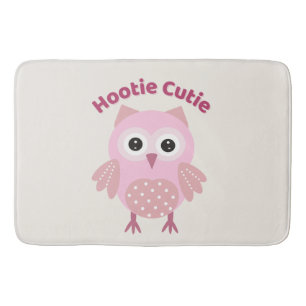Cute Pink Owl Bath Mat