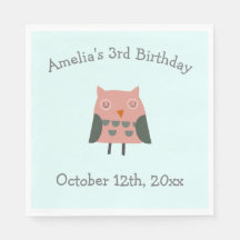 Cute Pink Owl Birthday Party