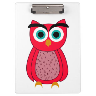 Cute Pink Owl Clipboard