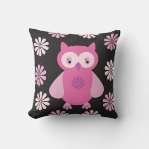 Cute pink owl cushion