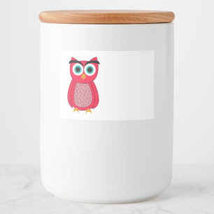 Cute Pink Owl Food Label