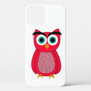 Cute Pink Owl Illustration iPhone 12 Case