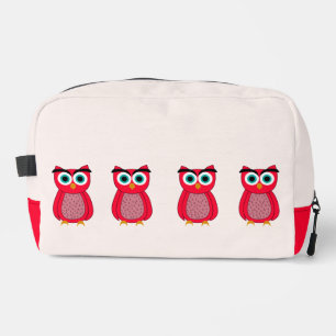Cute Pink Owl Illustration Dopp Kit