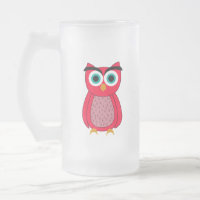 Cute Pink Owl Illustration