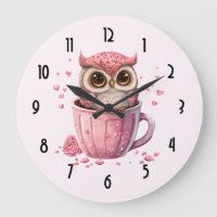 Cute Pink Owl in a Cup