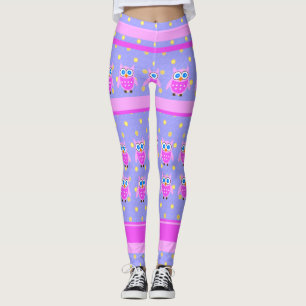 Cute Pink Owl Leggings