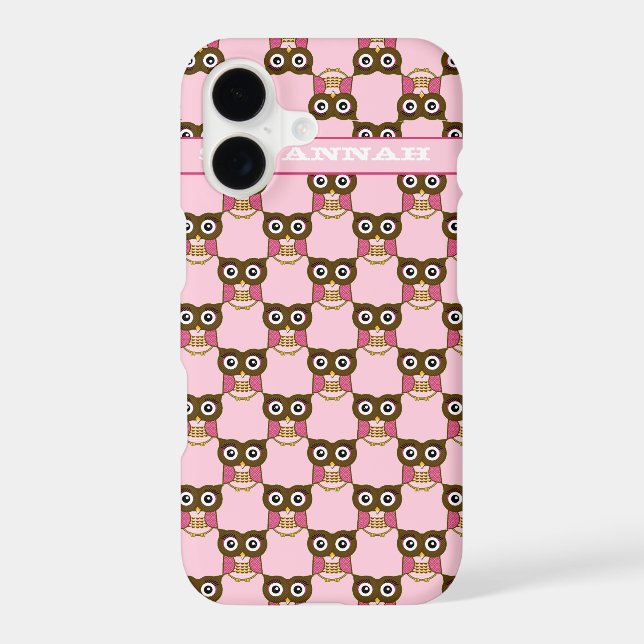 Cute Pink Owl Pattern Choose Colour (Back)