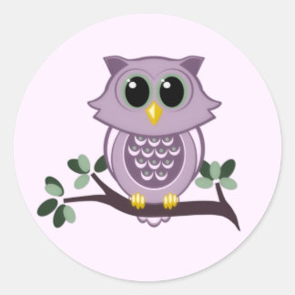 Cute Pink Owl Stickers