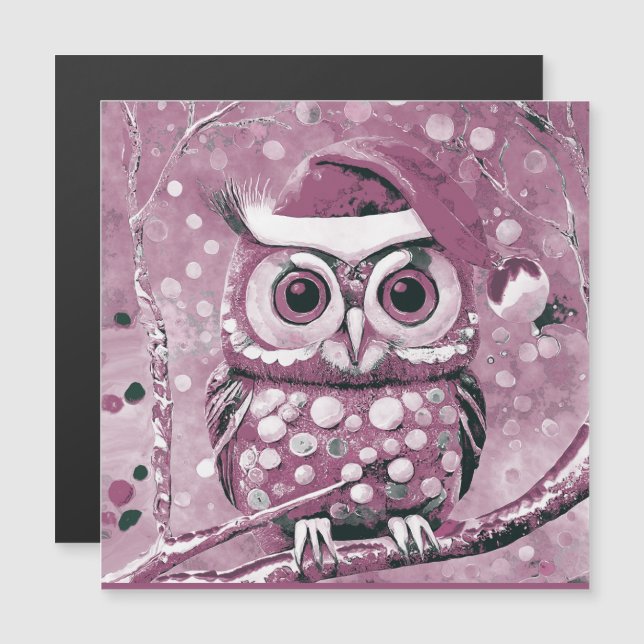 Cute Pink Owl Winter Days Blank  (Front/Back)