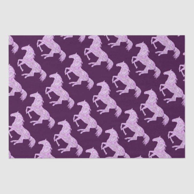 Cute Pink Paisley Horse Tissue Paper (Front)