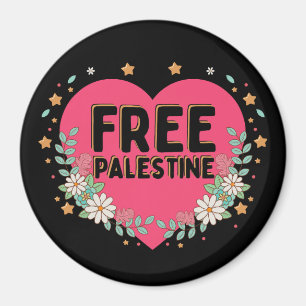 cute pink Palestine heart graphic design Magnet