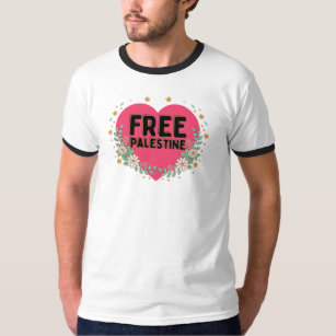 cute pink Palestine heart graphic design T-Shirt
