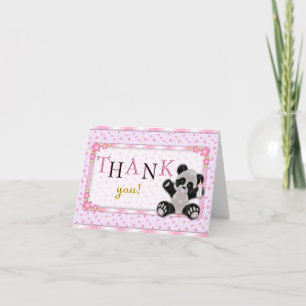 Cute Pink Panda Bear Baby Shower Invite