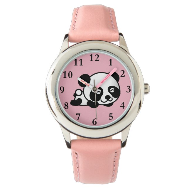 Cute Pink Panda Girl Watch (Front)