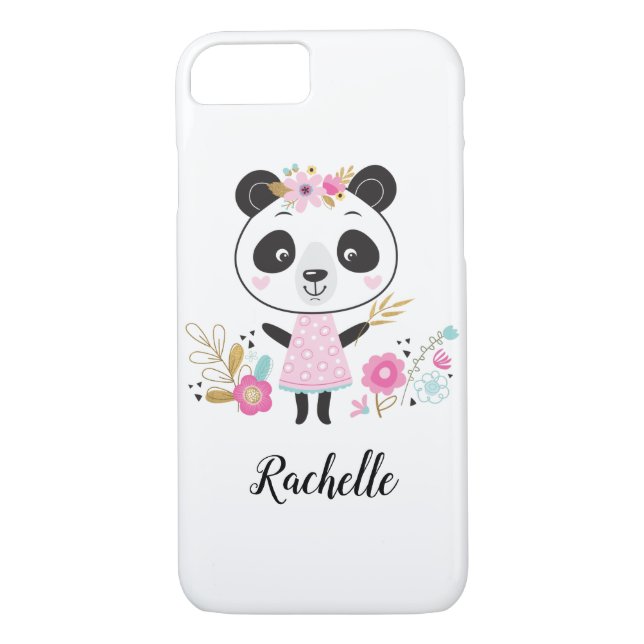 Cute Pink Panda Girly Personalised Case-Mate iPhone Case (Back)