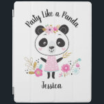 Cute Pink Panda Girly Personalised iPad Cover<br><div class="desc">A cute personalised panda themed back to school ipad case. What girl doesn't love an adorable panda with flowers? This cute ipad cover is a perfect addition to your girls fun back to school supplies. Back of planner had a gold and white polka dot pattern. Designed for you by Blackberry...</div>