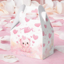 Cute Pink Pastel Baby Bears Birthday