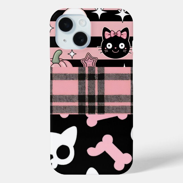 Cute Pink Pastel Goth Halloween  Case-Mate iPhone Case (Back)