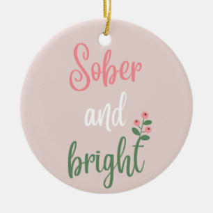 Cute Pink Pastel Sober Christmas Gift Ceramic Tree Decoration