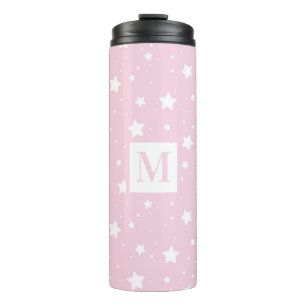 Cute Pink Pastel Star Pattern Thermal Tumbler