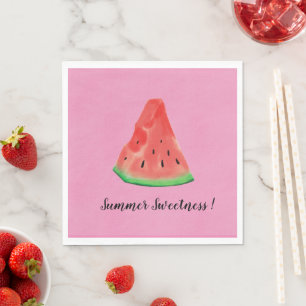 Cute Pink Pastel Watercolor Watermelon Napkins