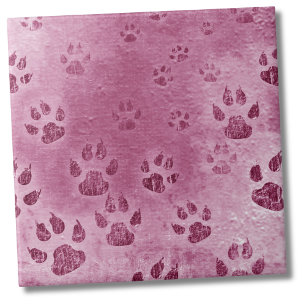 Cute Pink Pattern Animal Paw Prints  Tile