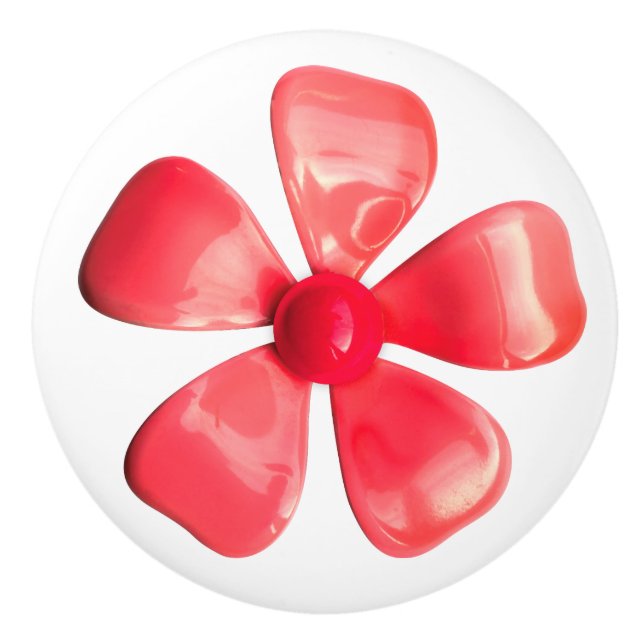 Cute Pink Peach Daisy Flower Floral Spring Summer Ceramic Knob (Front)