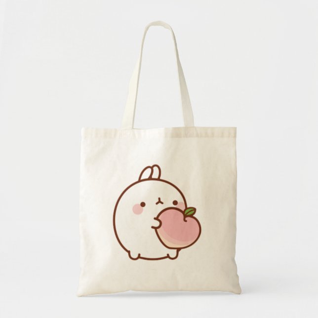Cute Pink Peaches Tote Bag (Front)