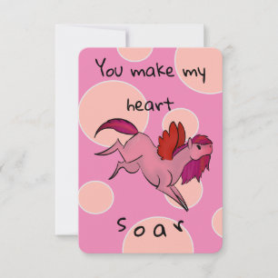 Cute Pink Pegasus Valentine's Day Cards