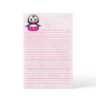 Cute Pink Penguin Lined