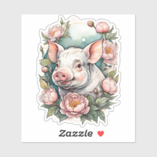 Cute Pink Peony Piggy pet Pig