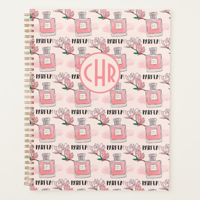 Cute Pink Perfumes | Parfum | Floral | Monogram Planner (Front)