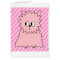 Cute Pink Persian Cat. Pink Striped Background.