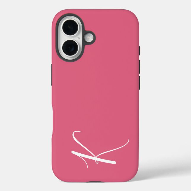 Cute Pink Personalised Initial Case-Mate iPhone Case (Back)