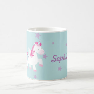 Cute Pink Personalised Magical Unicorn Mug