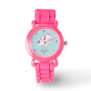 Cute Pink Personalised Magical Unicorn Watch