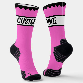 Cute Pink Personalised Name or Text Customisable Socks