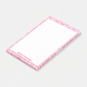 Cute Pink Personalised Preppy Post-it Notes